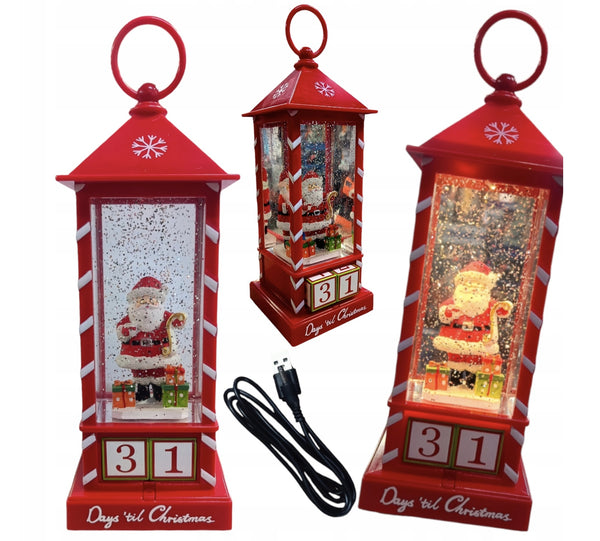 LAMPION ŚWIĄTECZNY LED BUDKA TELEFONICZNA MIKOŁAJ GRA ŚWIECI USB BATERIE