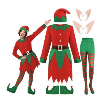 ELF KOSTIUM DAMSKI ELFA 160-170 CM - POMOCNIK MIKOŁAJA, KOMPLET ŚWIĄTECZNY