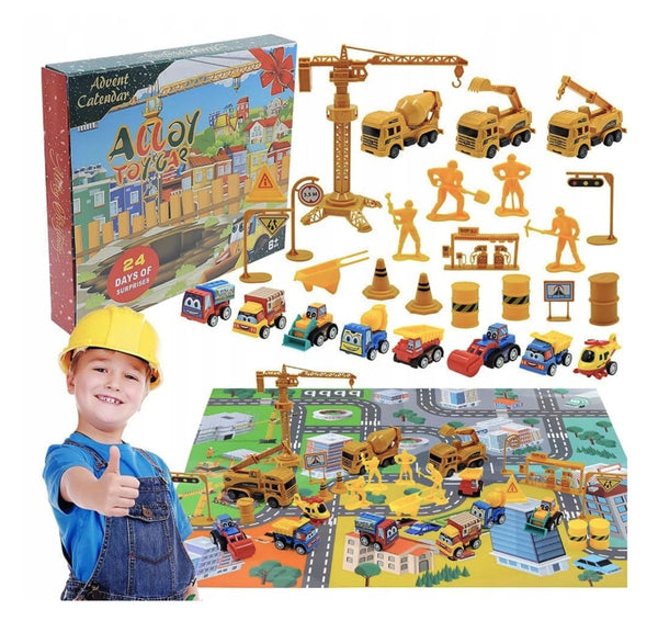 KALENDARZ ADWENTOWY POJAZDÓW INŻYNIERYJNYCH DLA DZIECI 24 ZESTAWY 2025 AUTA