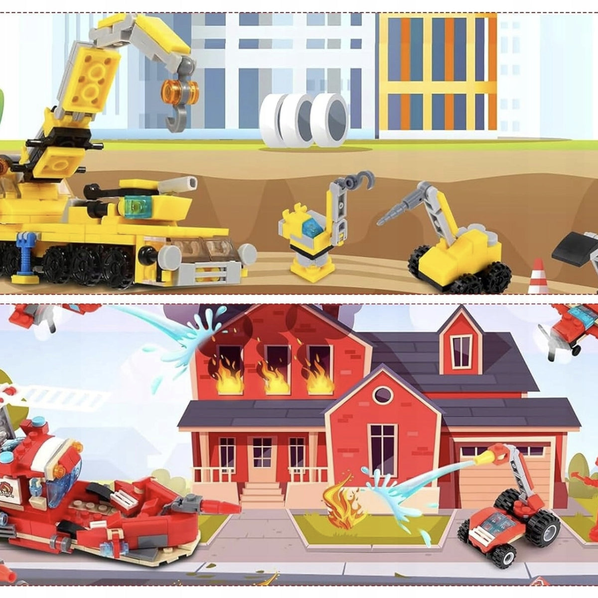 KALENDARZ ADWENTOWY DLA DZIECI KLOCKI STRAŻ POŻARNA POJAZDY PREZENT MIKOŁAJ