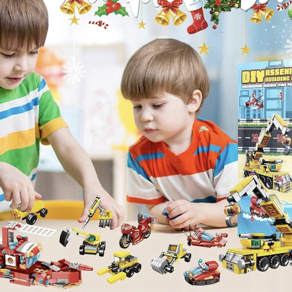 KALENDARZ ADWENTOWY DLA DZIECI KLOCKI STRAŻ POŻARNA POJAZDY PREZENT MIKOŁAJ