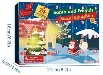 KALENDARZ ADWENTOWY MOCHI SQUISHY 2025 - 24 GNIOTKI, FIGURKI DLA DZIECI