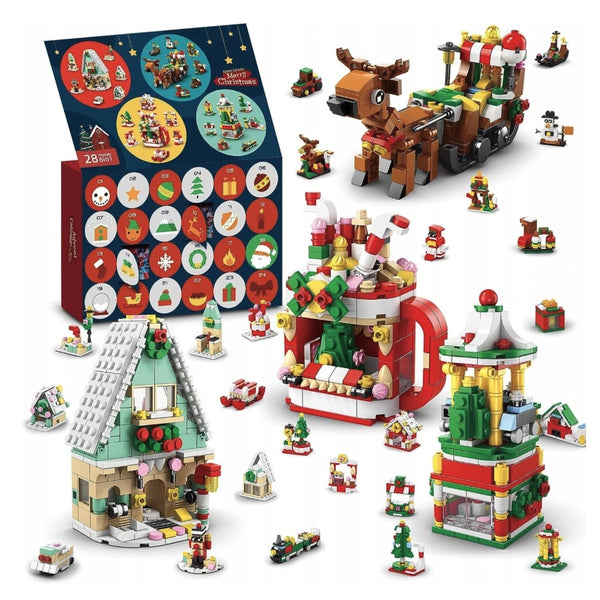 KALENDARZ ADWENTOWY Z KLOCKAMI ZABAWKI DLA CHŁOPCA DZIECI PREZENT MIKOŁAJ