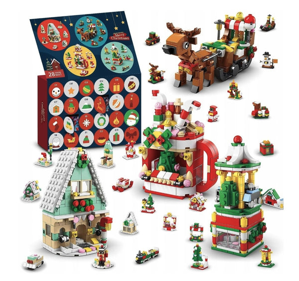 KALENDARZ ADWENTOWY Z KLOCKAMI ZABAWKI DLA CHŁOPCA DZIECI PREZENT MIKOŁAJ