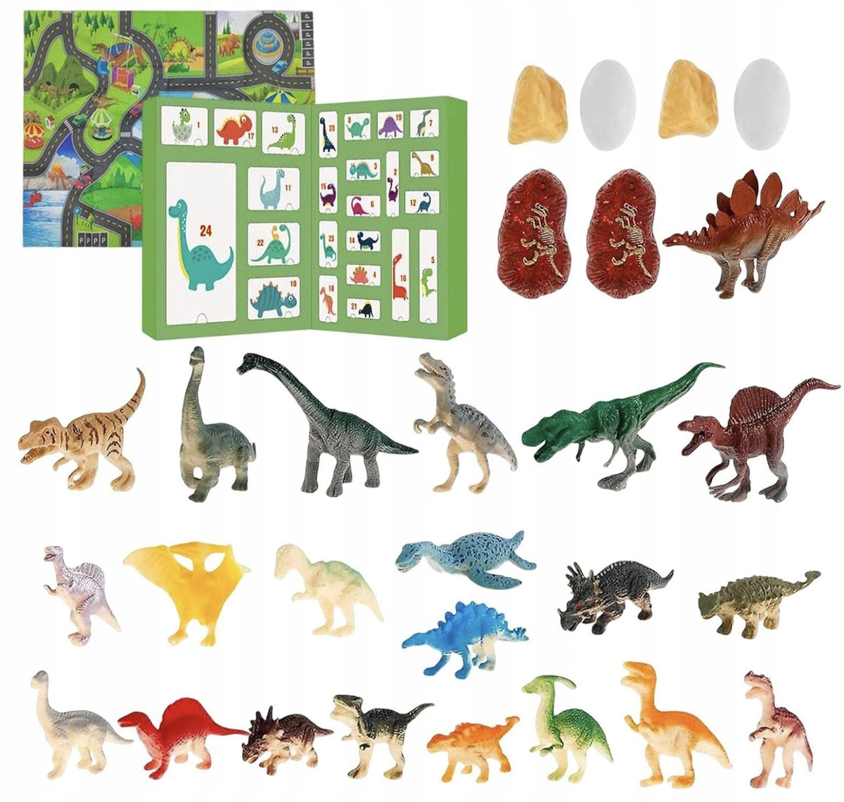 KALENDARZ ADWENTOWY DLA DZIECI DINOZAURY 24 FIGURKI ZESTAW XXL ZABAWKI 2025