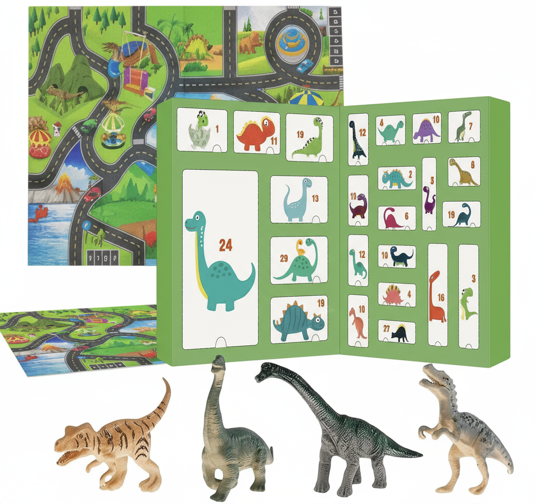 KALENDARZ ADWENTOWY DLA DZIECI DINOZAURY 24 FIGURKI ZESTAW XXL ZABAWKI 2025
