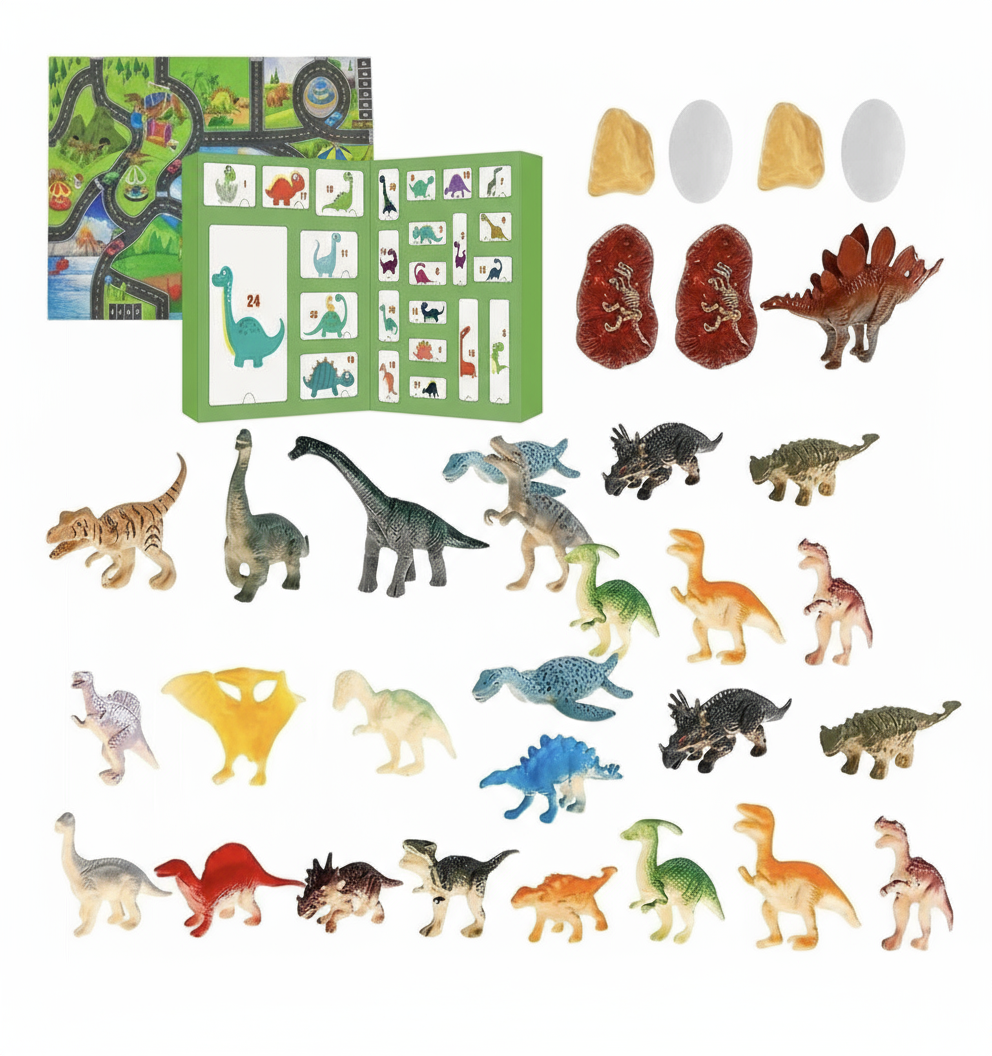 Calendar with Dinosaurs on White