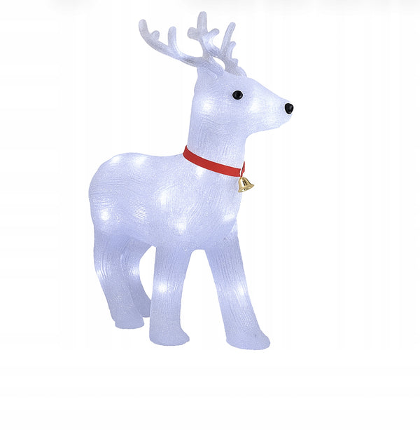 ŚWIECĄCY RENIFER FIGURKA ŚWIĄTECZNA AKRYLOWA LED DEKORACJA ZEWNĘTRZNA 32CM