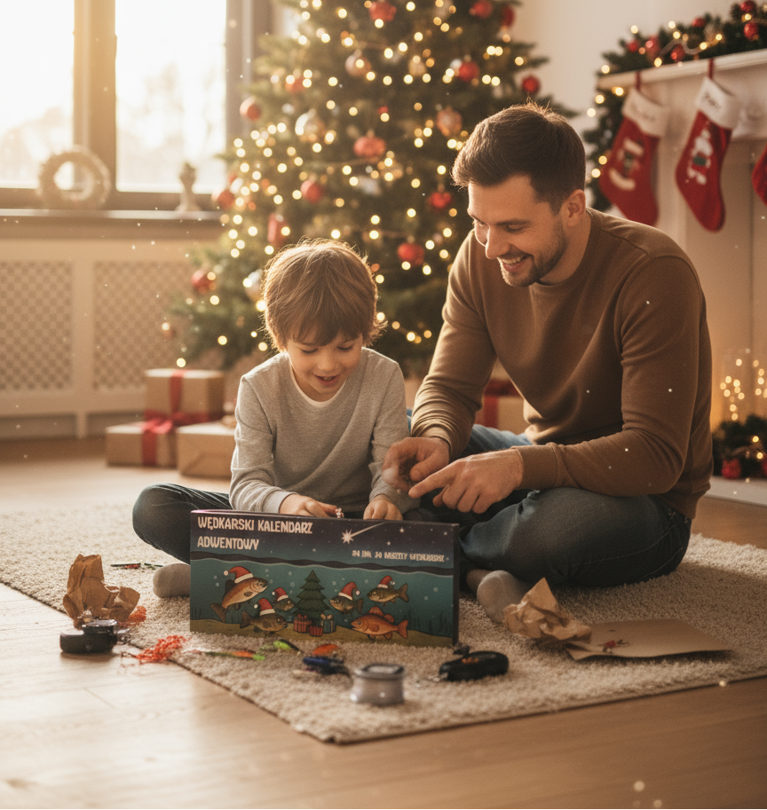 Ojciec z synem otwierający Twój kalendarz