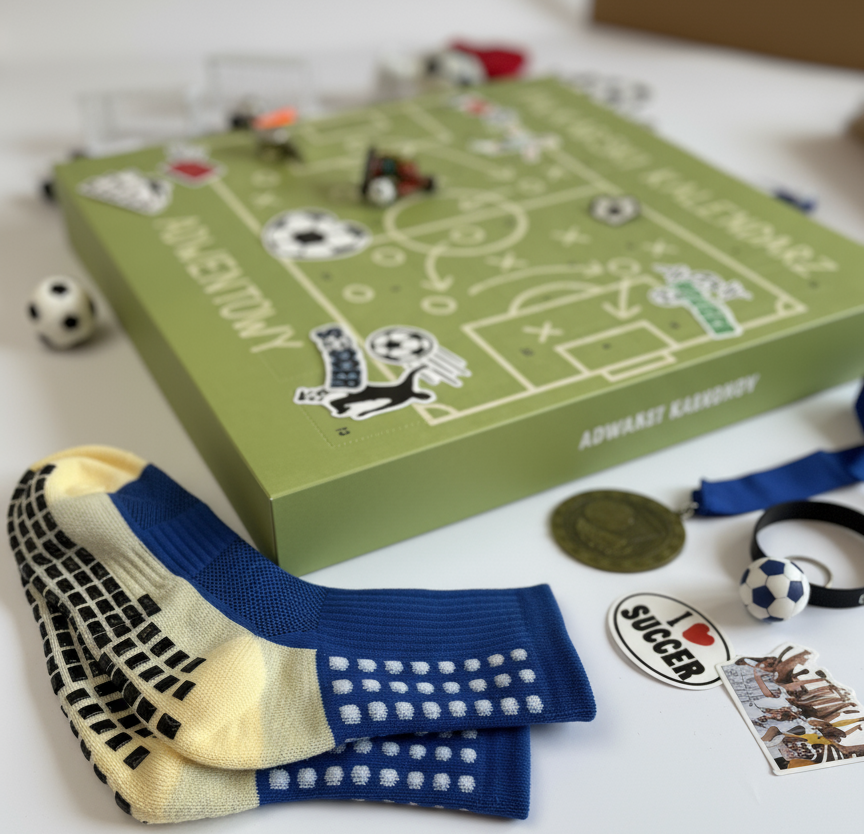 Skarpetki z kalendarzem w tle