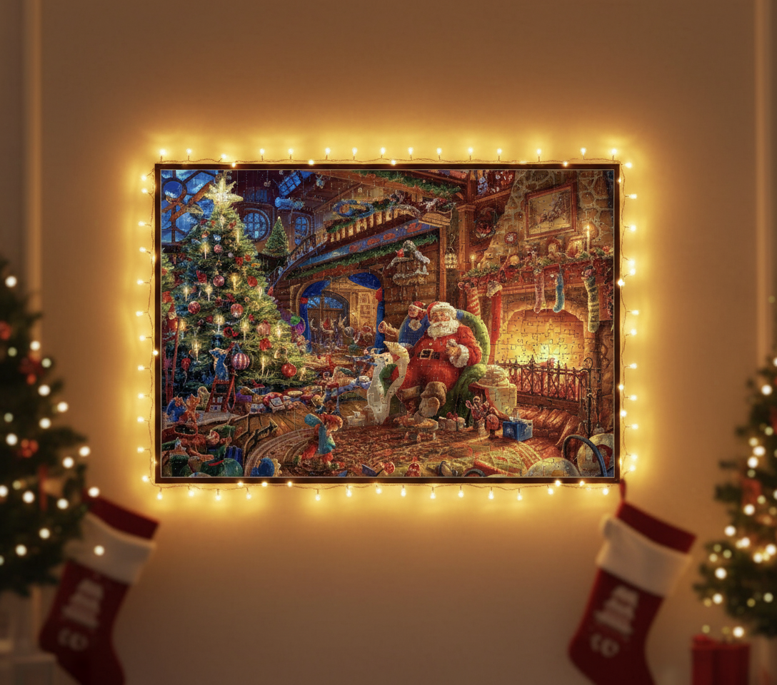 Ukończona układanka 70x50cm ze Świętym Mikołajem