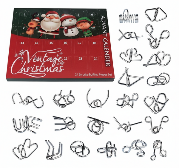KALENDARZ ADWENTOWY METALOWE PUZZLE ŁAMIGŁÓWKI GRY ZRĘCZNOŚCIOWE 2025