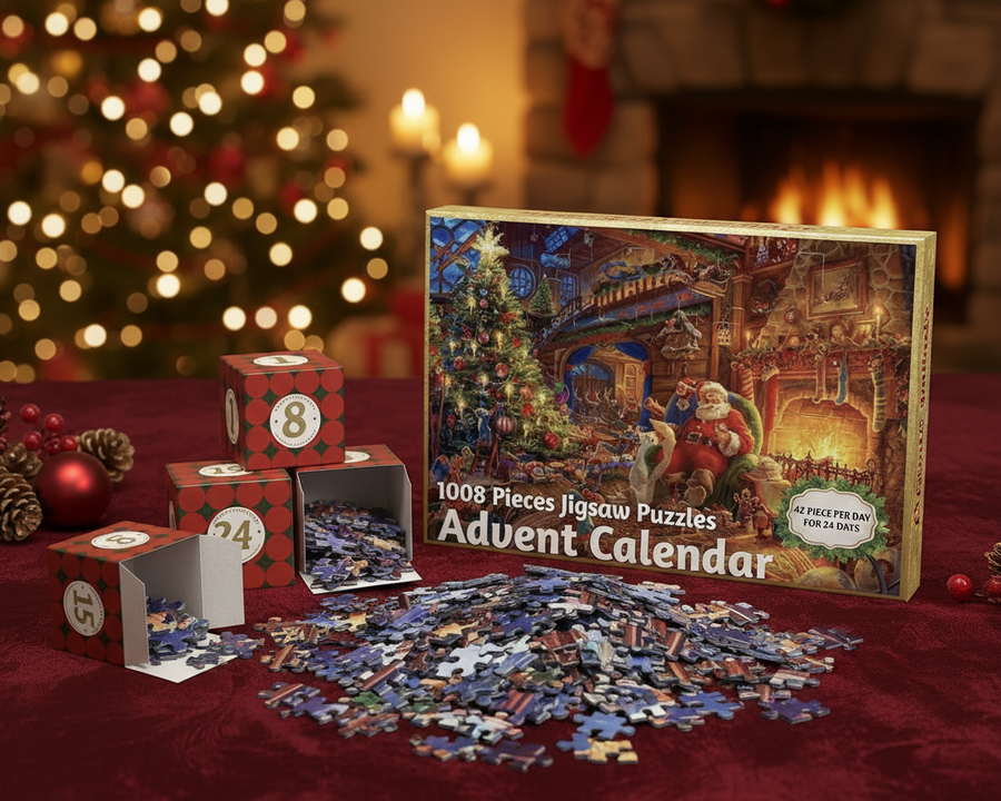 Zbliżenie na otwarte pudełka z elementami puzzli